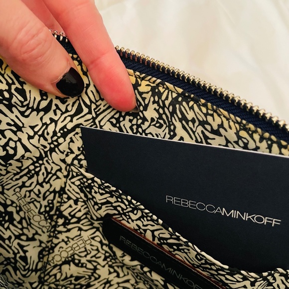 Final saleBrand New Never used Rebecca Minkoff blue leather envelope stud clutch - Picture 2 of 7